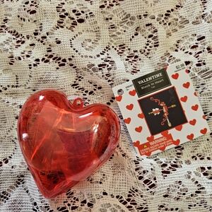 Plastic Heart Shaped Ornament with Block Set Inside Make Cupid's Bow and Arrow